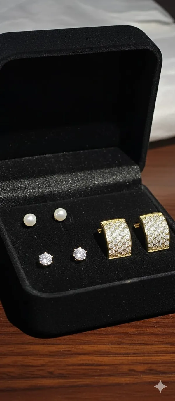 Gold_Pearl_And_Diamond_And_Crystals_Weddings_And_Parties_And_Festive_Events_And_Everyday_Wear_Earrings_Set_For_Women