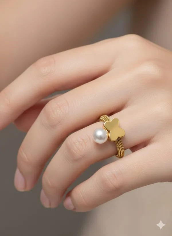 Gold_Tone_Metal_With_Pearl_Everyday_Wear_And_Special_Occasions_Ring_For_Women