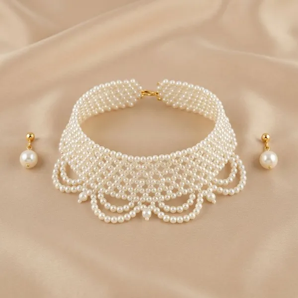 White_Pearl_Wedding_And_Festive_And_Special_Occasions_Collar_Necklace_For_Women