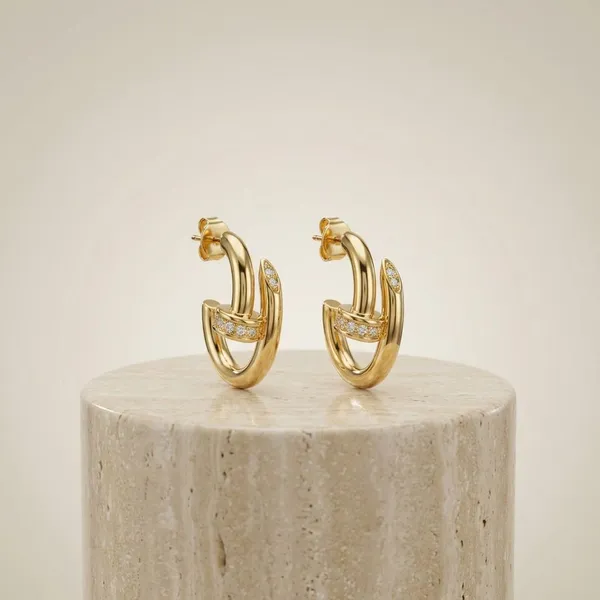 Gold_And_Diamond_Metal_Earrings_For_Women
