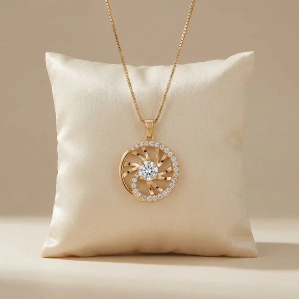 Gold_Crystal_And_Gold_Toned_Metal_Pendant_Necklace_For_Women
