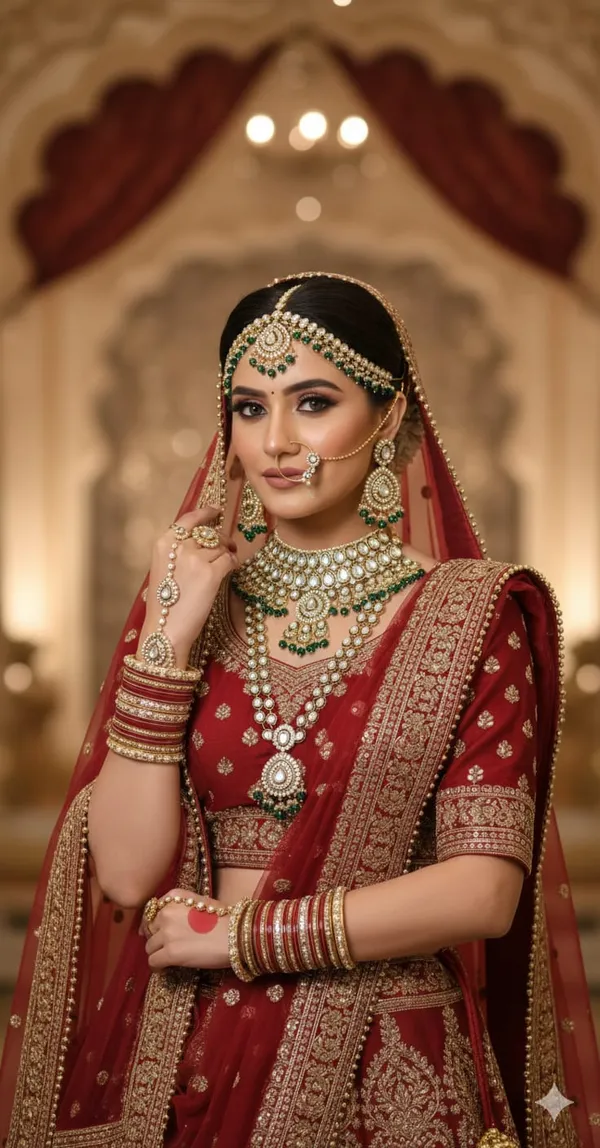 Silver_And_Green_Kundan_And_Green_Stones_And_Pearls_Wedding_And_Bridal_And_Reception_And_Festival_Necklace_Set_With_Earrings_For_Women
