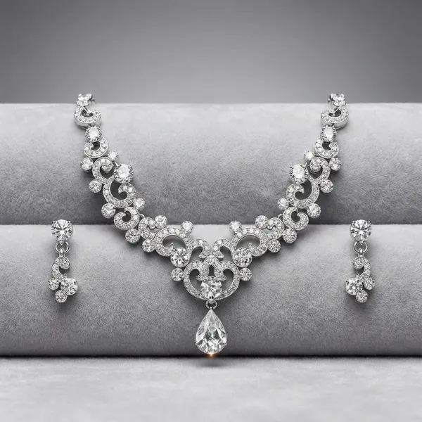 Silver_Alloy_Necklace_Set_with_Earrings_For_Women