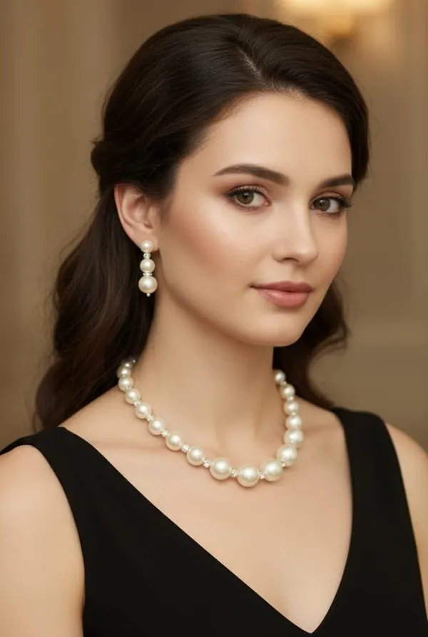 White_Pearl_Weddings_And_Parties_And_Festive_Occasions_Necklace_And_Earring_Set_For_Women