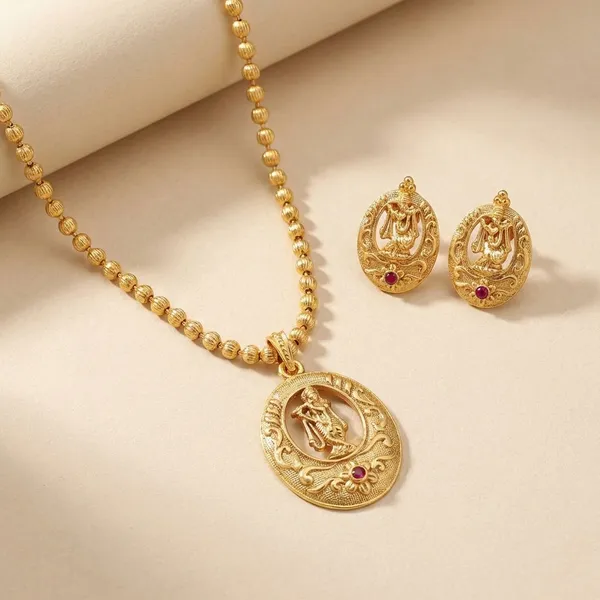 Gold_Gold_Toned_Metal_Festive_And_Wedding_And_Traditional_Ceremonies_Necklace_Set_With_Earrings_For_Women