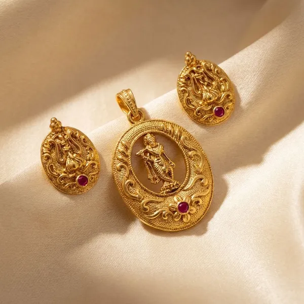 Gold_Gold_Toned_Metal_Festive_And_Wedding_And_Traditional_Ceremonies_Necklace_Set_With_Earrings_For_Women