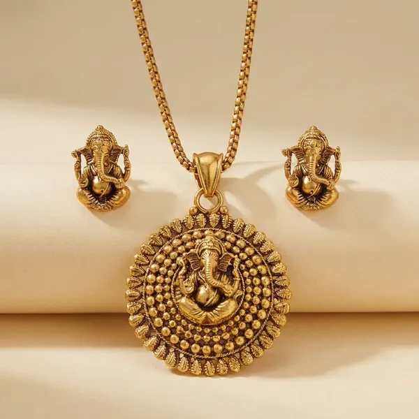 Gold_Metal_Toned_Weddings_And_Festivals_And_Pujas_And_Special_Occasions_Necklace_Set_With_Earrings_For_Women