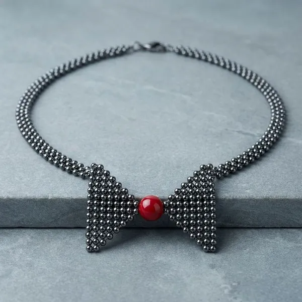 Black_Beads_And_Gemstone_Party_And_Wedding_And_Special_Events_Necklace_For_Women