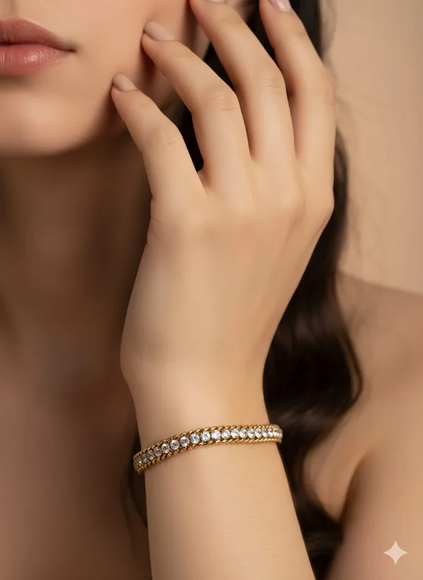 Gold_Crystal_Tone_Metal_Bracelet_for_Women
