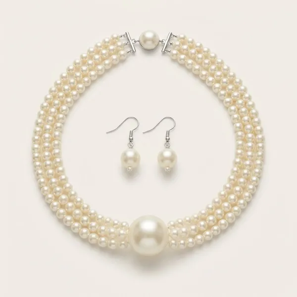 White_Pearl_Weddings_And_Formal_Events_And_Everyday_Wear_Necklace_And_Earring_Set_For_Women