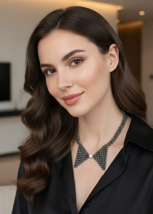 Black_Pearl_Alloy_Collar_Necklace_For_Women