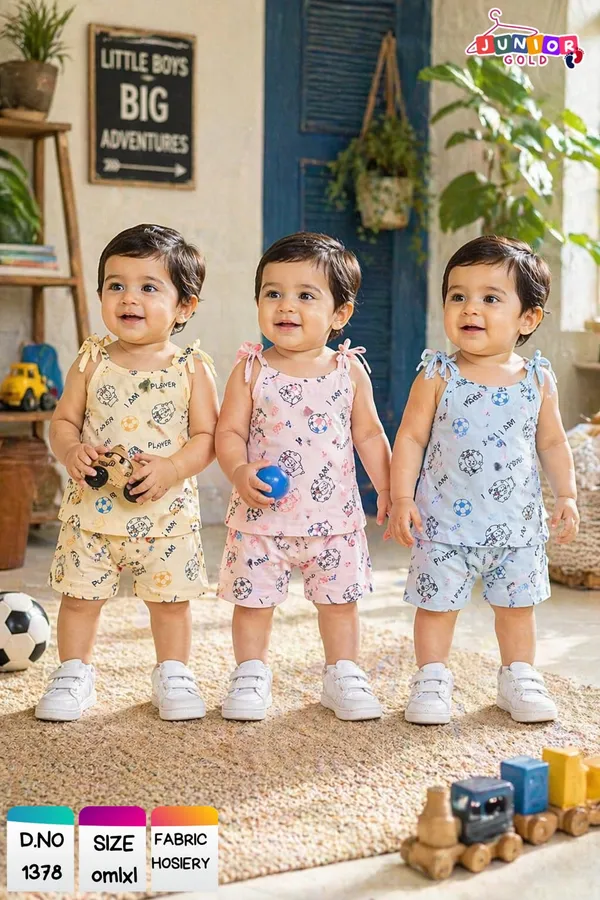 Multicolour_Cotton_Sleeveless_Soccer_Print_Top_And_Shorts_Set_For_Boys