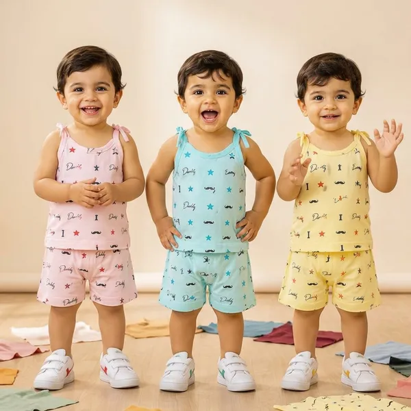 Multicolour_Cotton_Sleeveless_Mustache_Print_Baba_Suit_Set_For_Boys