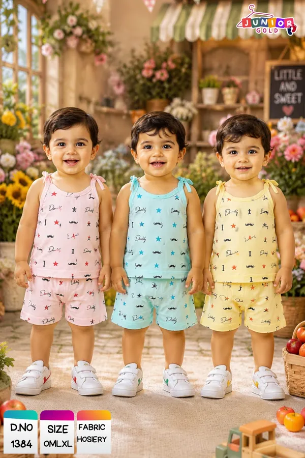Multicolour_Cotton_Sleeveless_Mustache_Print_Baba_Suit_Set_For_Boys