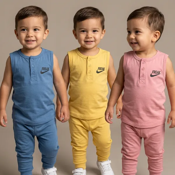Multicolour_Cotton_Sleeveless_Bandi_And_Shorts_Set_For_Boys