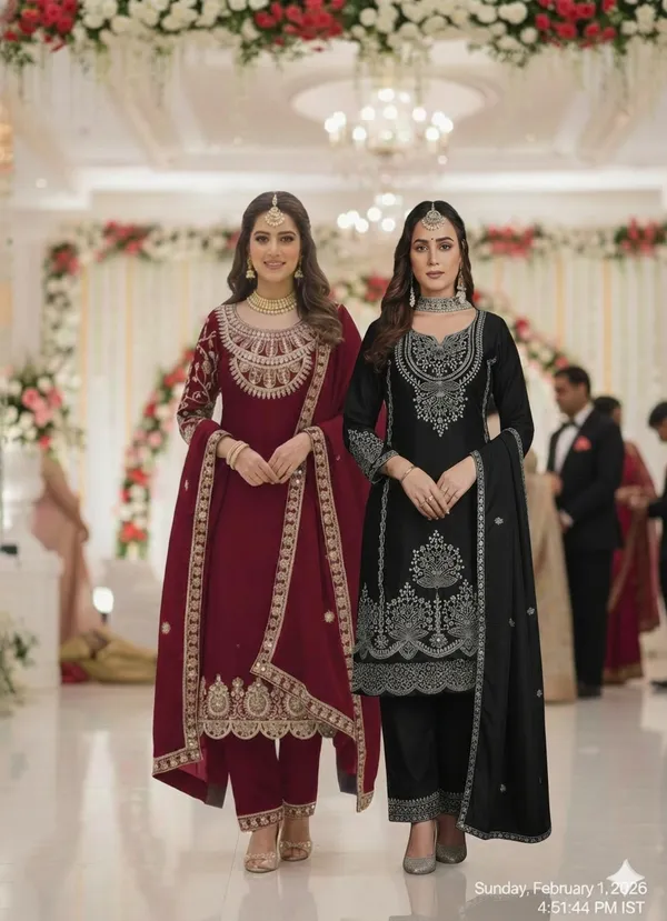 Maroon_And_Black_Embroidered_Anarkali_Suit_With_Dupatta_Traditional_Ethnic_Wear_Pack_Of_2