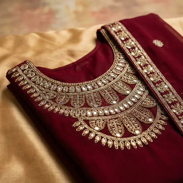 Maroon_Embroidered_Anarkali_Suit_With_Dupatta_Traditional_Ethnic_Wear