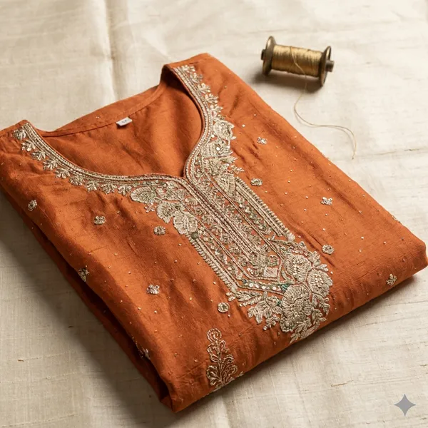 Rust_Orange_Embroidered_Salwar_Suit_Set_With_Dupatta