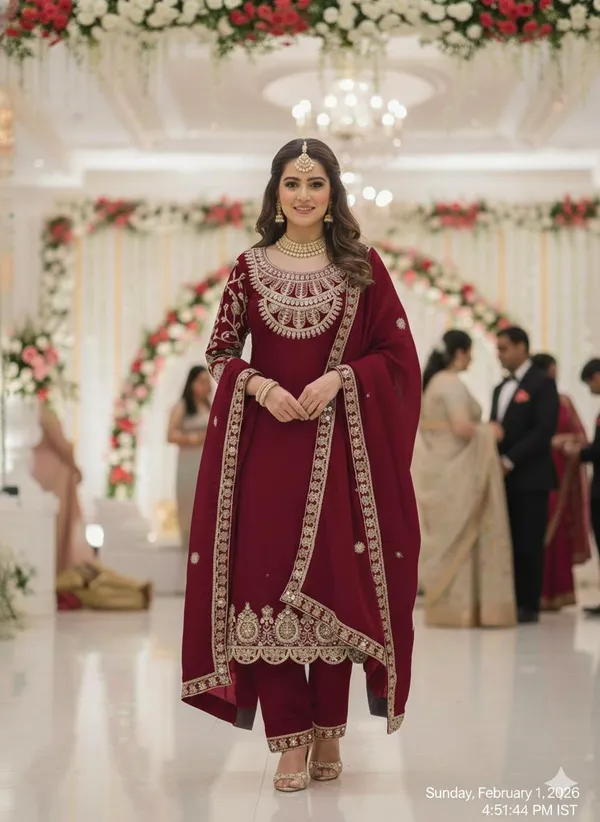 Maroon_Embroidered_Anarkali_Suit_With_Dupatta_Traditional_Ethnic_Wear