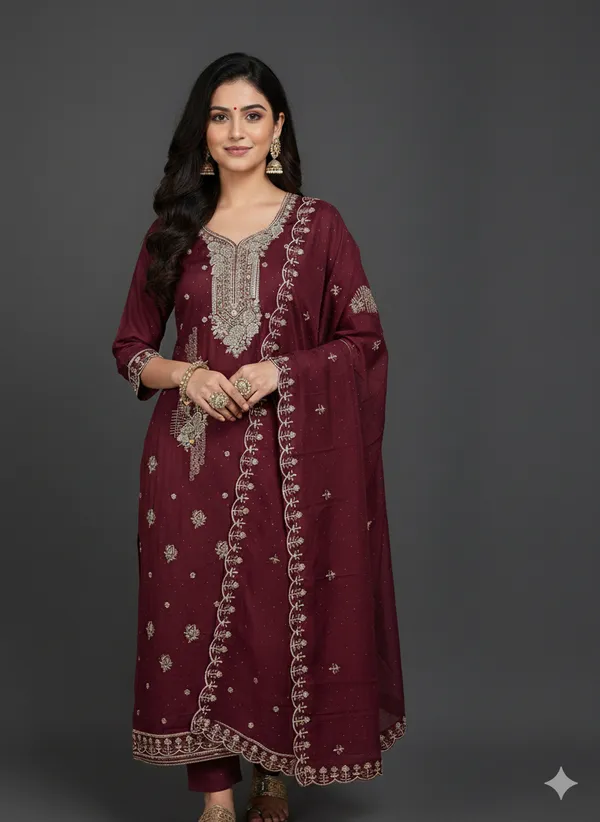 Maroon_Elegant_Embroidered_Ethnic_Suit_Set_With_Dupatta