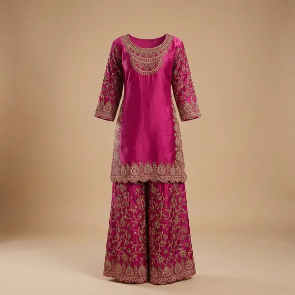 Pink_Embroidered_Kurta_Sharara_Set_For_Women_Ethnic_Festive_Wear