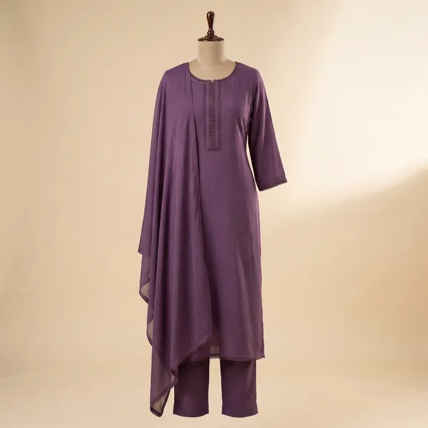 Purple_Embroidered_Kurta_Set_With_Dupatta_Ethnic_Wear_Fpr_Women