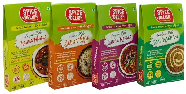 Spice_Delish_Curry_Combo,_Pack_of_4_(Rajma_masala,_Chole_Masala,_Dal_Makhani,_Jeera_Rice)_-_Ready_to_Eat,_Freeze-Dried,_Instant_Meal_Just_Add_Hot_Water