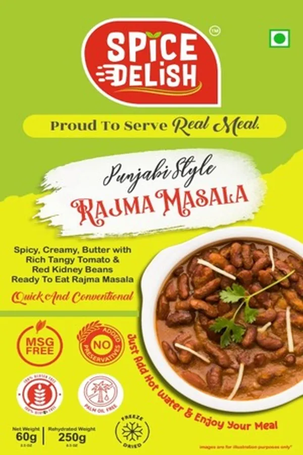 Spice_Delish_Rajma_Masala_Pack_of_2_(Rehydrated_Wt._250g_each_pack)_|_Instant_Ready_Meal_|_Ready_to_Eat_|_Punjabi_Style_|_Just_Add_Hot_Water_|_Freeze-Dried_Ready_Meal_for_Travel,_Camping,_Office,_Hostel_Students_&_Home_|_No_Preservatives__|_No_Added_Colours_or_Flavours_|_No_Palm_Oil_|_Pure_Veg