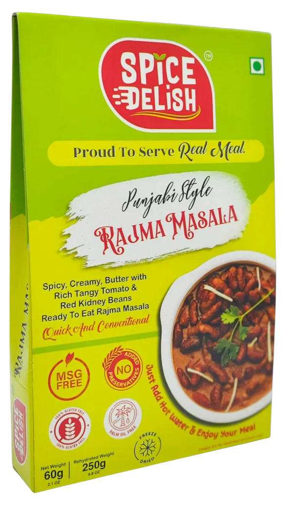 Spice_Delish_Rajma_Masala_Pack_of_2_(Rehydrated_Wt._250g_each_pack)_|_Instant_Ready_Meal_|_Ready_to_Eat_|_Punjabi_Style_|_Just_Add_Hot_Water_|_Freeze-Dried_Ready_Meal_for_Travel,_Camping,_Office,_Hostel_Students_&_Home_|_No_Preservatives__|_No_Added_Colours_or_Flavours_|_No_Palm_Oil_|_Pure_Veg