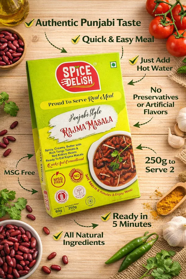 Spice_Delish_Rajma_Masala_Pack_of_2_(Rehydrated_Wt._250g_each_pack)_|_Instant_Ready_Meal_|_Ready_to_Eat_|_Punjabi_Style_|_Just_Add_Hot_Water_|_Freeze-Dried_Ready_Meal_for_Travel,_Camping,_Office,_Hostel_Students_&_Home_|_No_Preservatives__|_No_Added_Colours_or_Flavours_|_No_Palm_Oil_|_Pure_Veg