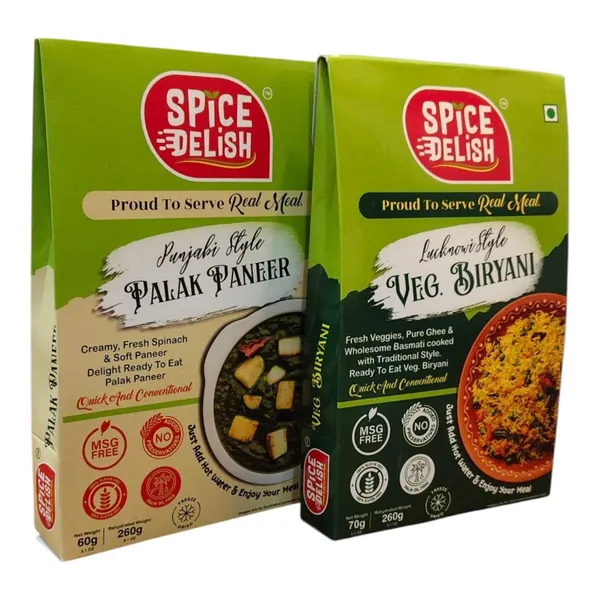 Veg_Biryani_&_Palak_Paneer_Combo_Ready_to_Eat_Instant_Indian_Meal_Freeze_Dried_Travel_Friendly_5_Minutes_Meal_Rehydrated_100%_Natural_No_Preservatives_Just_Add_Hot_Water