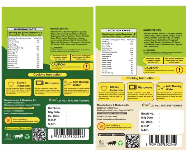 Veg_Biryani_&_Palak_Paneer_Combo_Ready_to_Eat_Instant_Indian_Meal_Freeze_Dried_Travel_Friendly_5_Minutes_Meal_Rehydrated_100%_Natural_No_Preservatives_Just_Add_Hot_Water