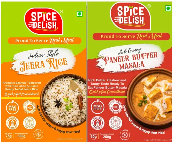 Paneer_Butter_Masala_with_Jeera_Rice_Ready_to_Eat_FreezeDried_Rehydrated_Just_Add_Hot_Water_Homemade_Real_Taste_North_Indian_Meal_Combo_Instant_Indian_Food_No_Preservatives_No_Palm_Oil_No_Artificial_Colours_Easy_to_carry_in_Travels_Camping