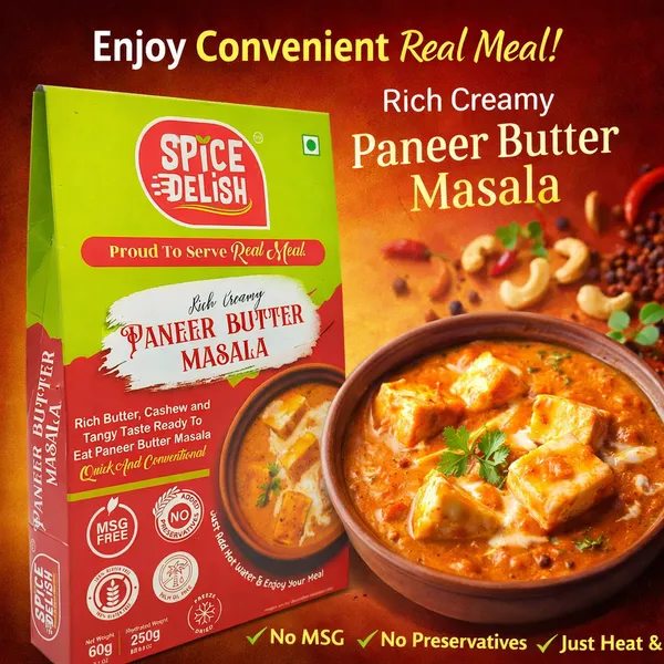 Spice_Delish_Paneer_Butter_Masala_-_Pack_of_2_(Rehydrated_Wt._250g_each_pack)_|_Ready_to_Eat_|_Instant_Ready_Meal_|_Creamy_&_Buttery_Cashews_Tomatoes_Punjabi_Flavour_|_Just_Add_Hot_Water_|_Freeze-Dried_|_No_Preservatives_|_No_Artificial_Colour_|_No_Palm_Oil_|_No_MSG
