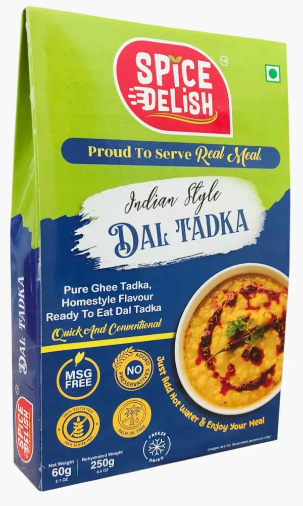 Spice_Delish_Dal_Tadka_Pack_of_2(Rehydrated_Wt.-_250g_each)_|_Instant_Ready_Meal_|_Ready_to_Eat_|_Desi_Ghee_&_GarlicTadka_Flavour_|_Just_Add_Hot_Water_|_Freeze-Dried_Ready_Meal_for_Travel,_Camping,_Office,_Hostel_Students_&_Home_|_No_Preservatives__|_No_Added_Colours_or_Flavours_|_No_Palm_Oil_|_Pure_Veg