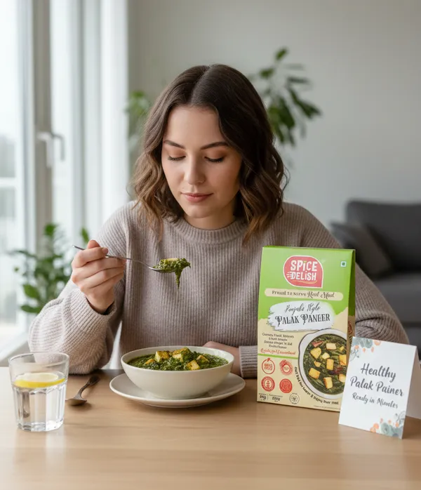 Spice_Delish_Palak_Paneer_(Pack_of_2)_(Rehydrated_Wt._250g_for_each_pack)_|_Ready_to_Eat_Meal_|_Dhaba_Style_-_Creamy_Buttery_&_Spinach_Flavour_|_Freeze_Dried_-_Instant_Meal_|_Just_Add_Hot_Water_|_Pure_Veg_|_Best_for_Travel,_Camping,_Office,_Students,_Emergency_Storage_Meal