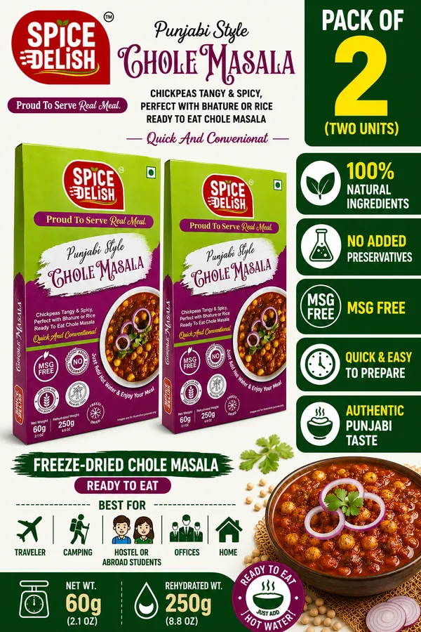 Spice_Delish_Chole_Masala_(Pack_of_2)_(Rehydrated_Wt._250g_each_pack)_|_Instant_Ready_Meal_|_Tangy_Tomato_Creamy_Punjabi_Style_Flavour_Ready_Quick_&_Conventional_food_|_Just_Add_Hot_Water_|_Freeze-Dried_Ready_Meal_for_Travel,_Camping,_Office,_Hostel_Students_&_Home_|_No_Preservatives_|_No_Artificial_Colour_|_No_Palm_Oil