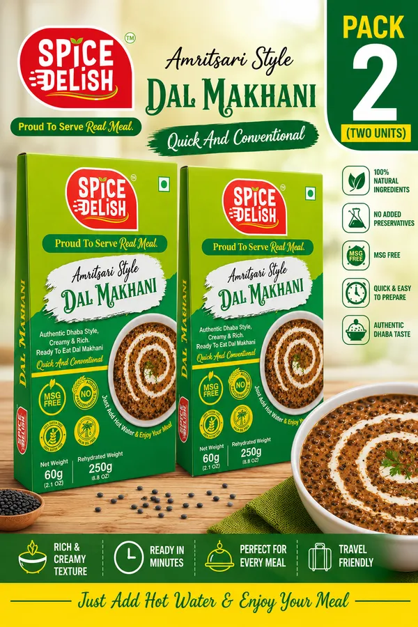 Spice_Delish_Dal_Makhani_Pack_of_2_(Rehydrated_Wt._250g_each_pack)_|_Instant_Ready_Meal_|_Ready_to_Eat_|_Rich_Creamy_Punjabi_Taste_|_Just_Add_Hot_Water_|_Freeze-Dried_Ready_Meal_for_Travel,_Camping,_Office,_Hostel_Students_&_Home_|_No_Preservatives__|_No_Added_Colours_or_Flavours_|_No_Palm_Oil_|_Pure_Veg