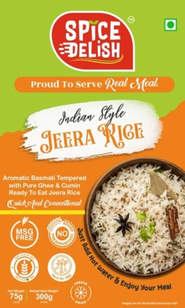 Spice_Delish_Jeera_rice_(Pack_of_2)_(Rehydrated_Wt._300g_each_pack)|_Instant_Ready_Meal_|_Ready_to_Eat_|_Pure_Ghee_&_Shahi_Jeera_Tadka_Flavour_|Just_Add_Hot_Water|_Freeze-Dried_Ready_Meal_for_Travellers_,_Camping,_Students,_Office_|_Pure_Veg_|_No_Preservative__|_No_Artificial__Colour_|_No_Palm_Oil