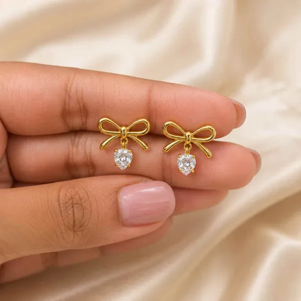 Minimal_Bow_Heart_Stud_Earrings_for_Girls_|_18k_Gold_Plated
