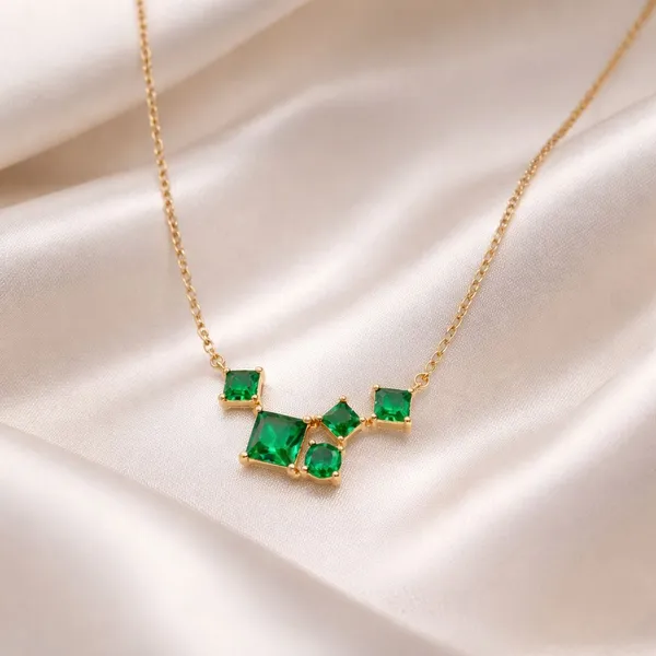 18K_Gold_Plated_Emerald_Crystal_Cluster_Necklace