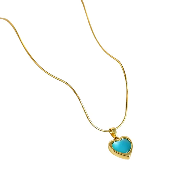 18K_Gold_Plated_Turquoise_Heart_Pendant_Necklace