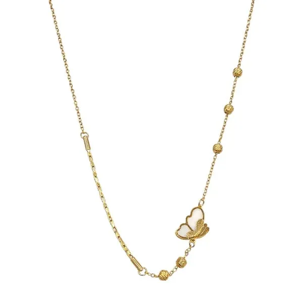 18K_Gold_Plated_Butterfly_Pendant_Necklace_&_Crystal_Open_Cuff_Bracelet_Set_(2-Piece_Set)