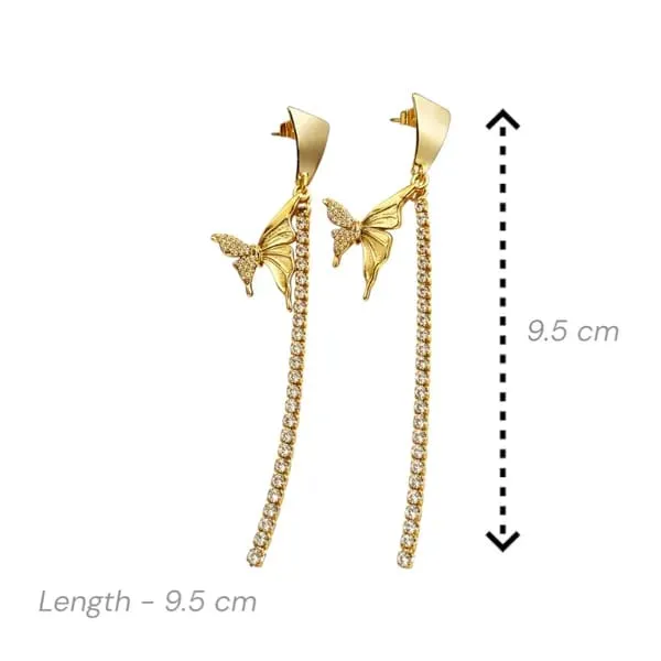 18K_Gold_Plated_Crystal_Tennis_Bracelet_&_Butterfly_Drop_Earrings_Set_(2-Piece_Set)