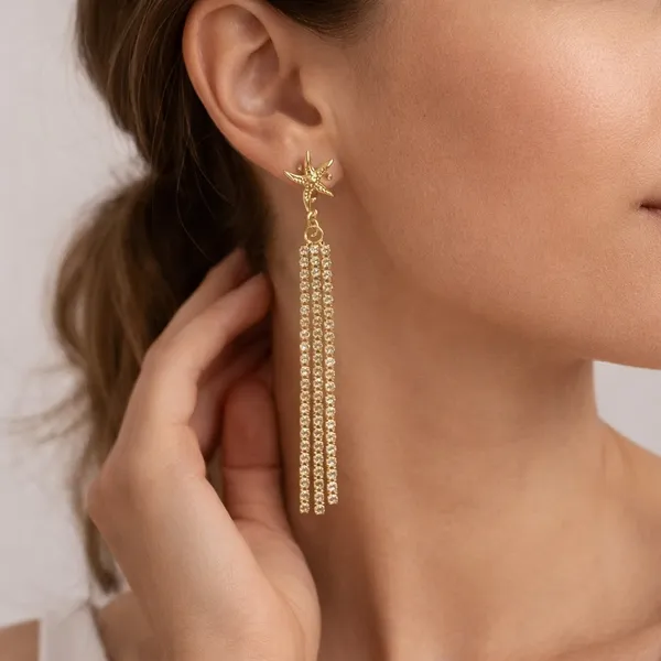 18K_Gold_Plated_Crystal_Starfish_Tassel_Drop_Earrings