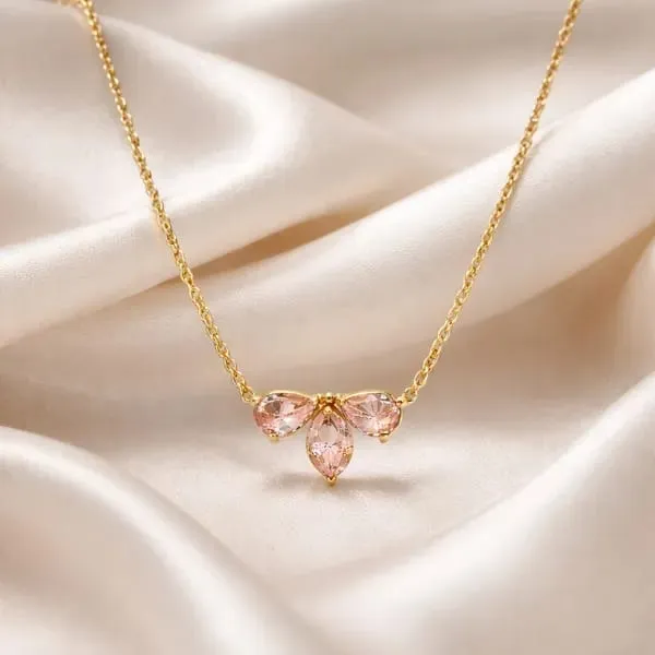 18K_Gold_Plated_Pink_Crystal_Pendant_Necklace_&_Drop_Earrings_Combo