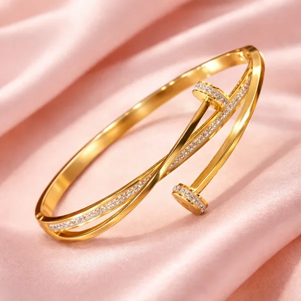 18K_Gold_Plated_Crystal_Twist_Open_Cuff_Bracelet