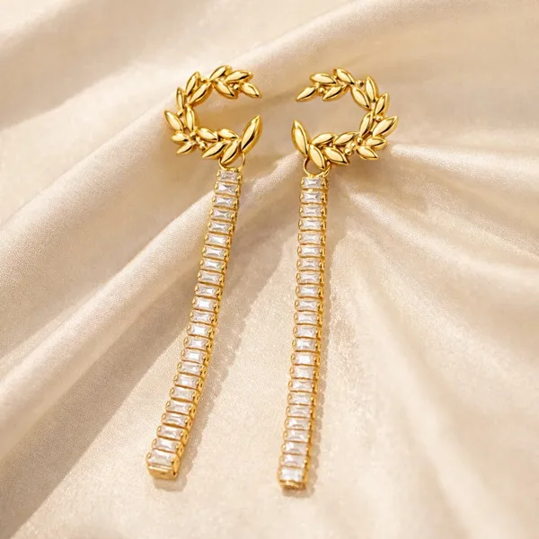 18K_Gold_Plated_Crystal_Leaf_Tassel_Drop_Earrings