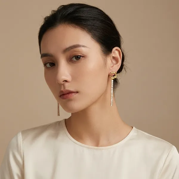 18K_Gold_Plated_Crystal_Leaf_Tassel_Drop_Earrings