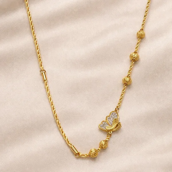 18K_Gold_Plated_Butterfly_Charm_Beaded_Necklace